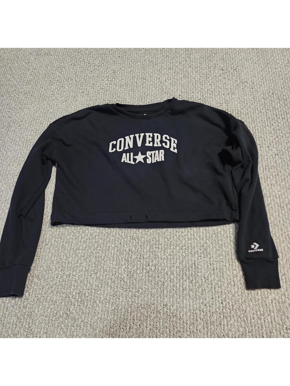 Converse All Star Black Cropped Sweatshirt XS
